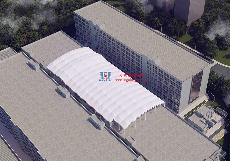 浙江真愛毯業(yè)科技有限公司廠房三屋面膜結(jié)構(gòu)工程完工大吉！