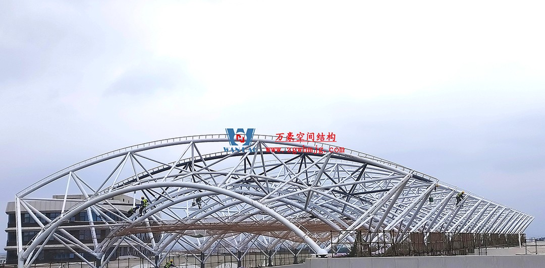 工程進度全速推進，PTFE膜材張拉在即！