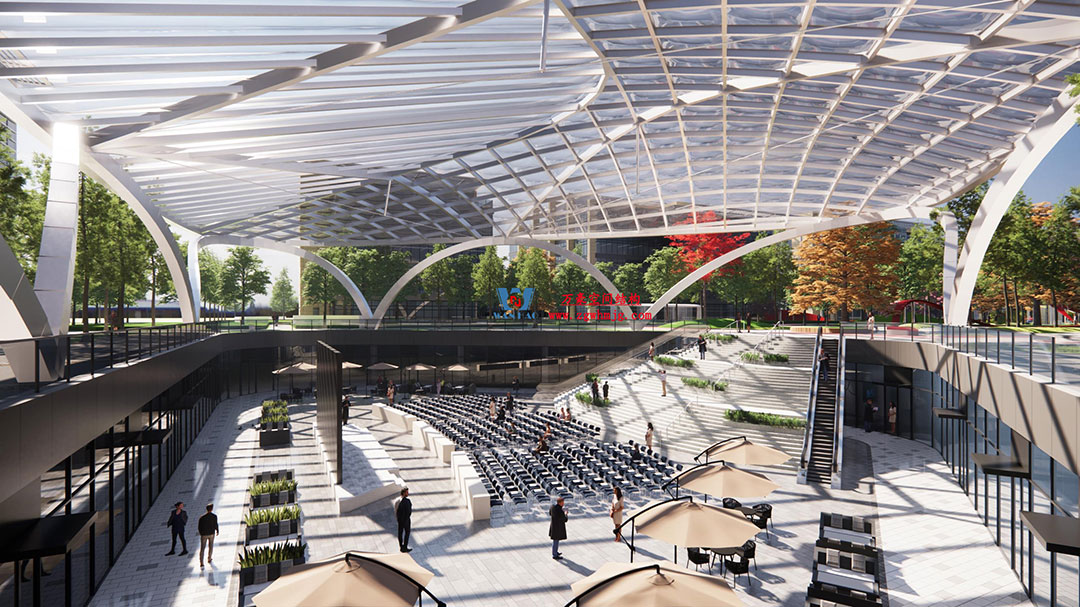 ETFE氣枕膜與雙曲面空間網(wǎng)殼結(jié)構(gòu)結(jié)合是什么樣？一起來一睹真容