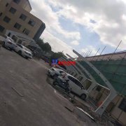 大云鎮(zhèn)政府黨群服務(wù)中心膜結(jié)構(gòu)車棚工程施工中